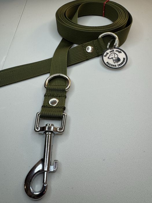 Smycz dla psa wojskowa zieleń 4 metry