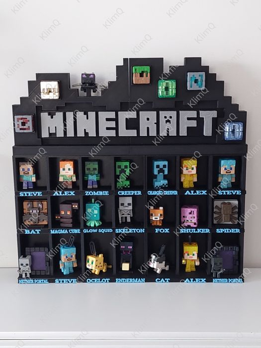 NOWOŚĆ 2026 !! Półeczka stojak  na figurki Minecraft Kinder Joy