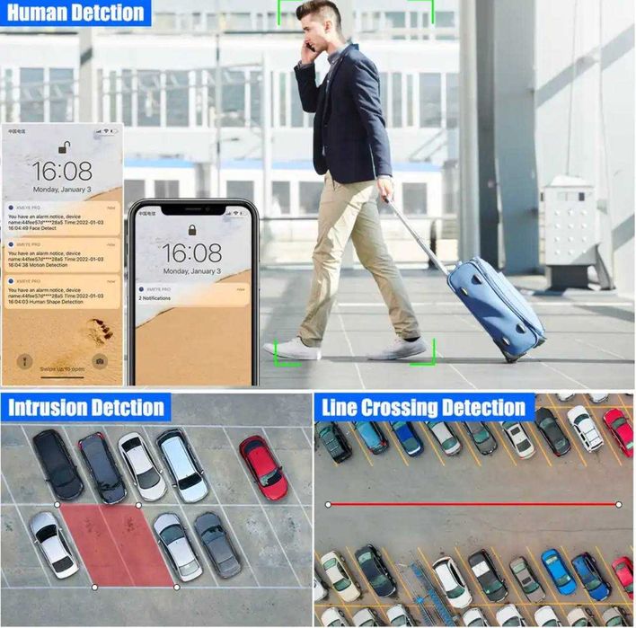 Акція! Система відеонагляду 4 камери IP 4K 8МП POE Usafeqlo