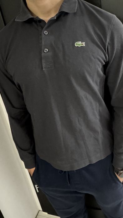 T-shirt , koszulka Lacoste M męska szara z kołnierzykiem