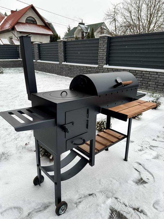 Мангал з пічкою під казан метал 4 мм на 8 шампурів ПОСИЛЕНИЙ