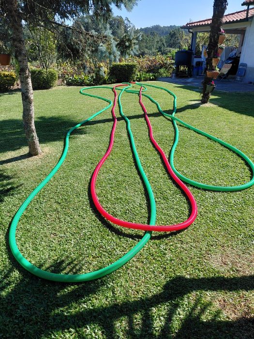Tubo anelado dupla parede, sem guias : vermelho = 22m, verde 50m x 50mm