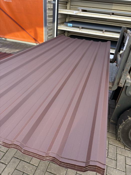 Blacha trapezowa T-18E 8017mat (brąz) z filcem