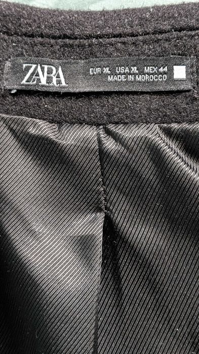 Płaszcz krótki męski wełniany czarny zimowy Zara roz. L/XL