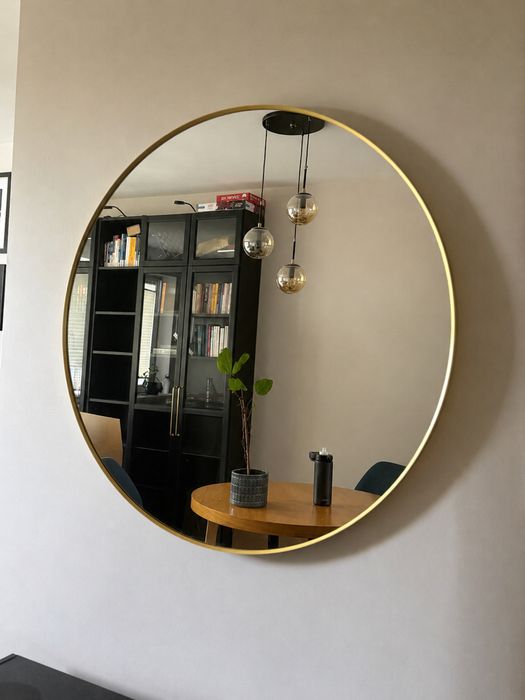 Lustro Ikea Lindbyn w zlotej ramie 80 cm