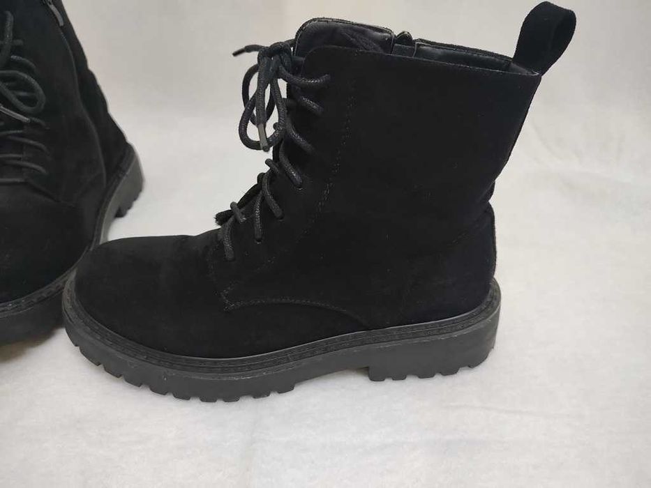 Damskie botki sznurowane trapery na zamek ekoskóra ocieplane roz. 38