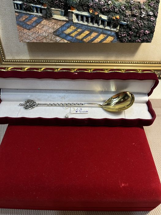 Ложка серебряная( позолота) Таллин  СССР  916’ звезда - новая