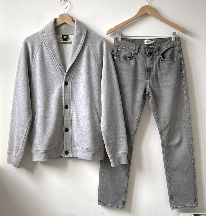 Zestaw męski casualowy swieta bluza rozpinana H&M + spodnie jeans M