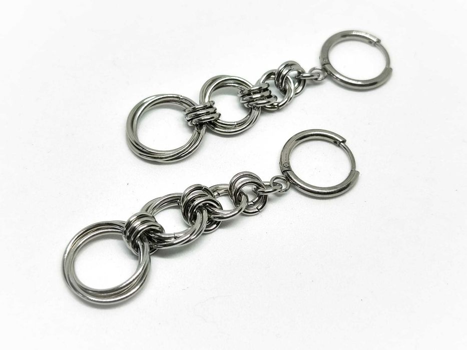 Kolczyki chainmaille stal chirurgiczna goth industrial wodoodporne