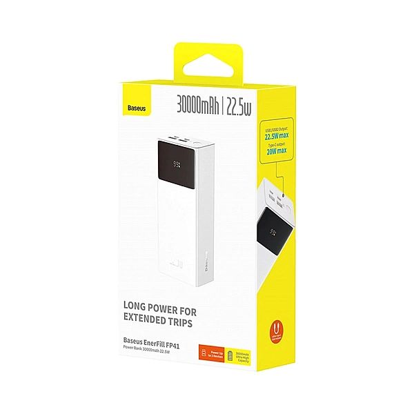 Powerbank Baseus EnerFill FP41/30000mAh 22.5W z kablem Baseus Simple U