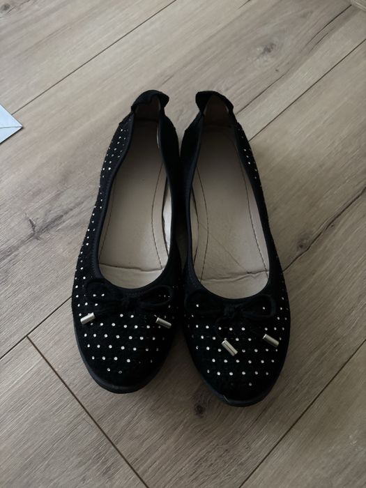 Baleriny damskie z kokardkami