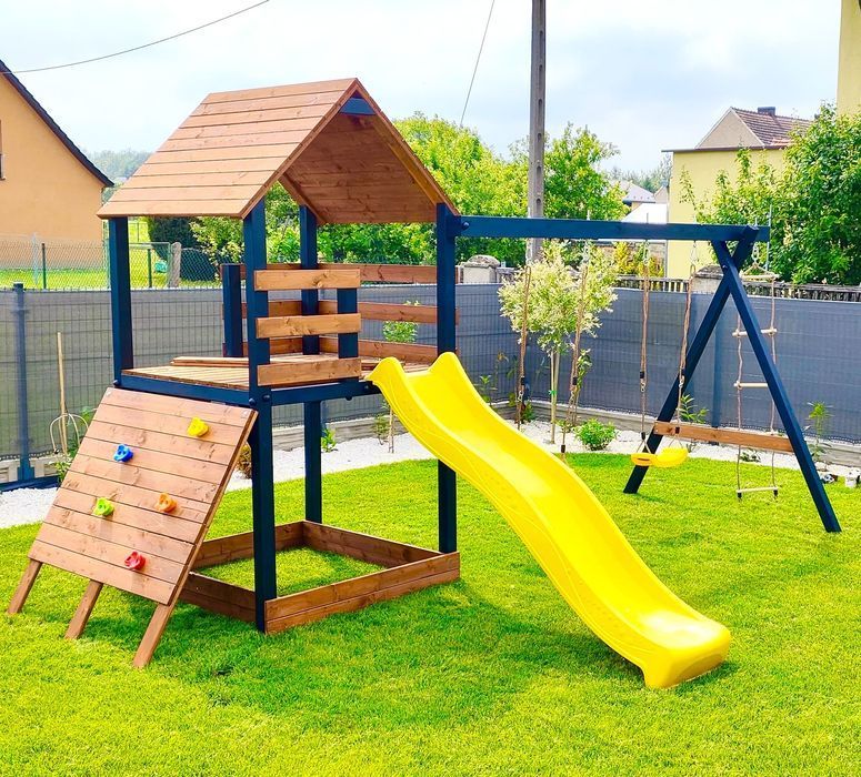 Drewniany Plac Zabaw - PROMOCJA -TIMON - Domek - Huśtawka