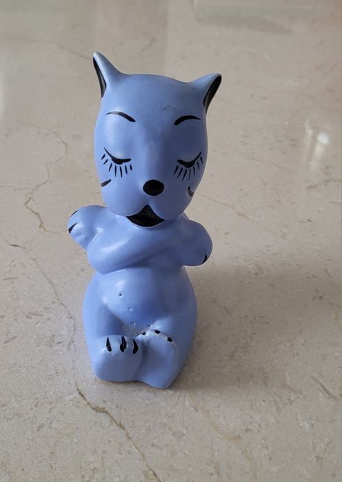 Gato azul sentado Lusitânia  carimbo antigo