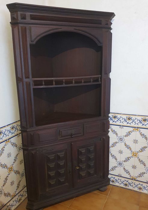 Móvel de Canto / Cantoneira em madeira maciça - vintage