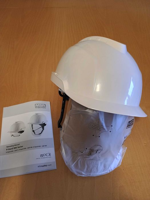 Kask ochronny BHP z przyłbicą