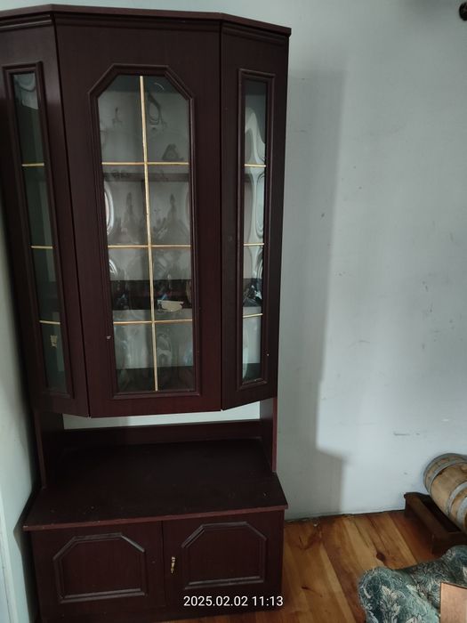 Witryna szklana brązowa