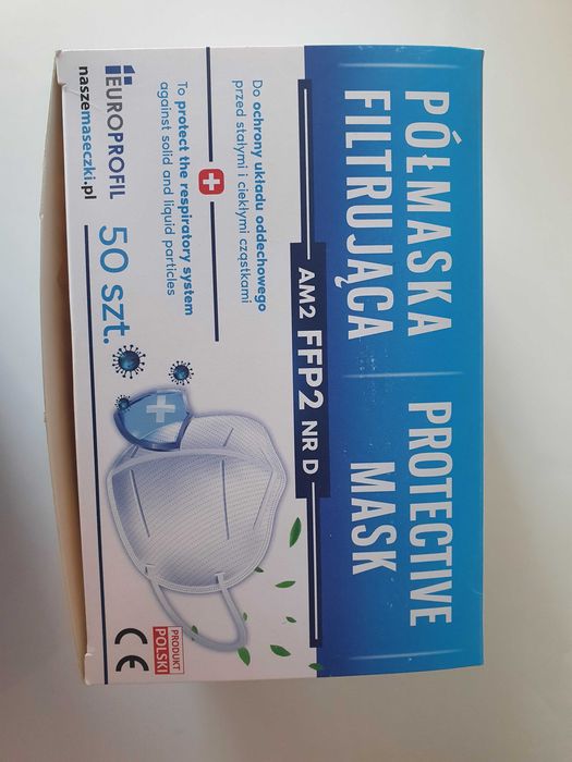 Półmaska filtrująca w klasie filtracji FFP2, 50 szt. model AM2