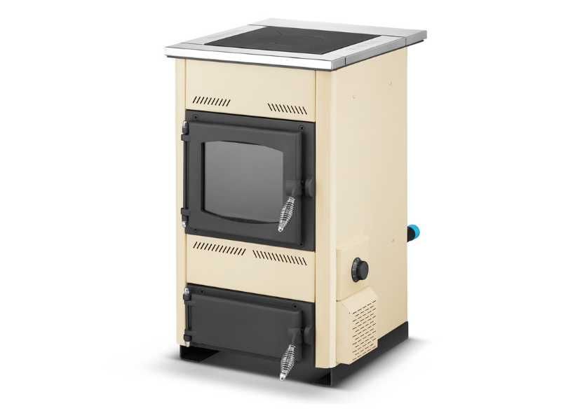 Piec kuchnia węglowa westfalka z płaszczem wodnym TEMY ES 10 kW Beż