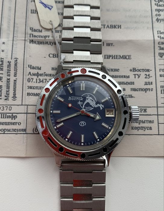 Новий годинник Восток Амфібія Водолаз 1991  СССР часы амфибия дайвер
