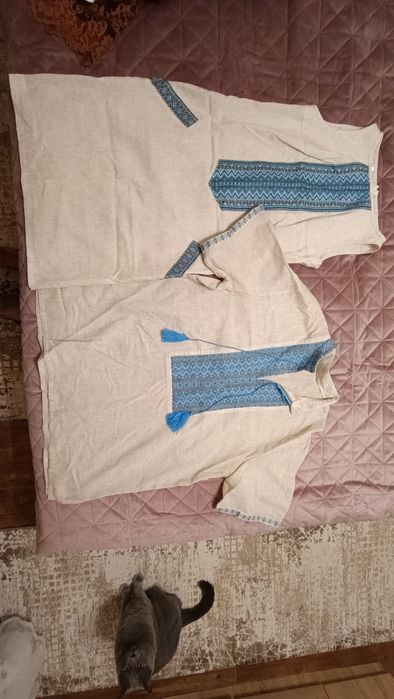 Парна вишиванка в голубому кольорі