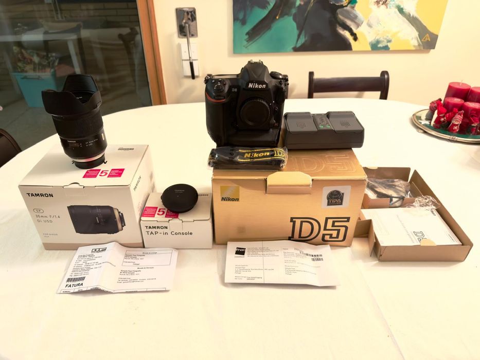 Nikon D5 + Tamron 35mm SP 1.4 + Console + cartões XQD 64gb e 32gb