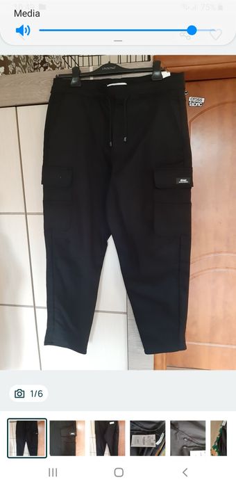 Spodnie XL Zara joggery czarne sportowe klasyk kieszenie tkmaxx sport