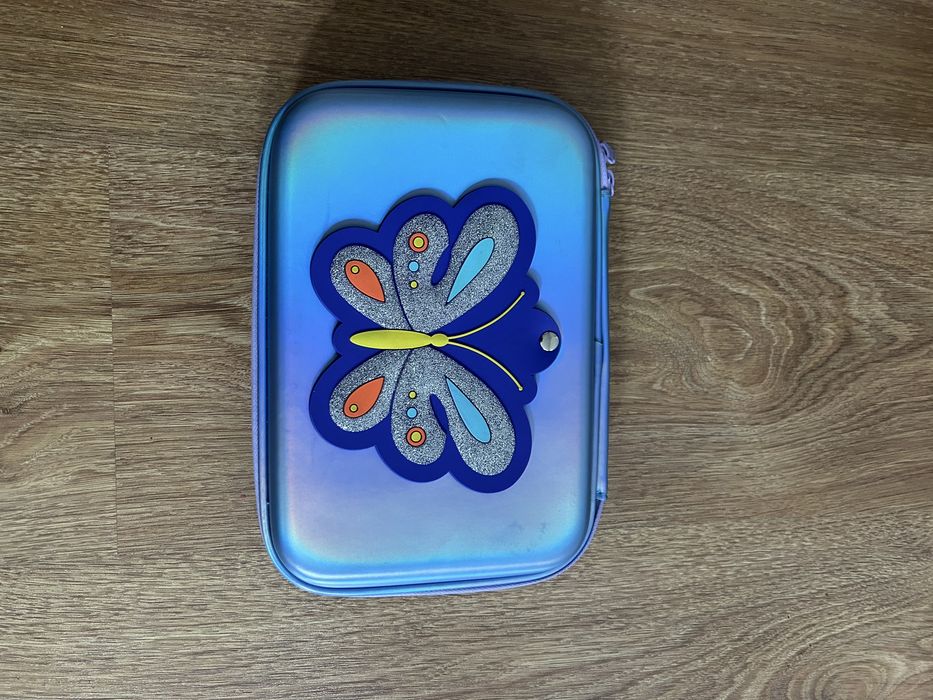 Piórnik Fioletowo Niebieski z lusterkiem Kayet