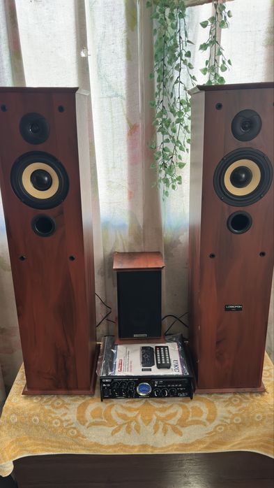 MP3 усилитель звука акустическая система комплект 4 колонки