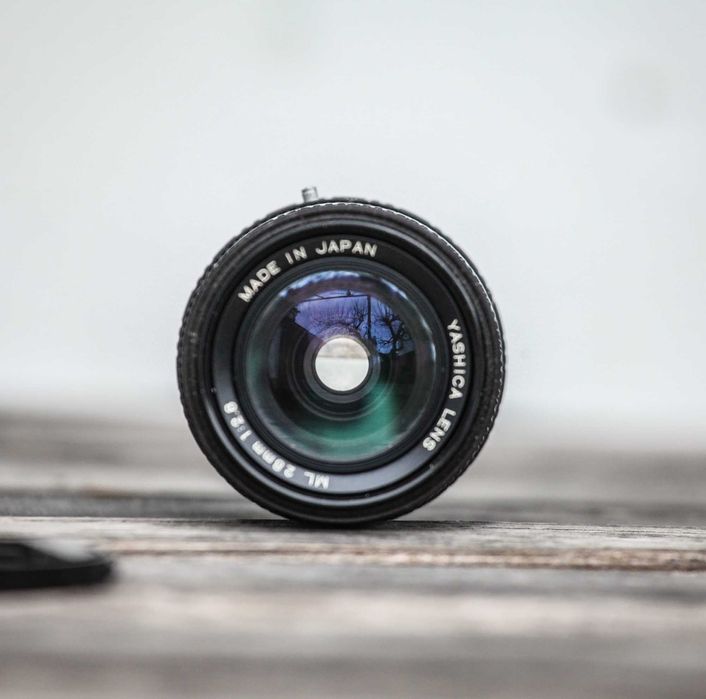 Yashica ML 28mm 2.8 c/adaptador Fuji FX64354221739649120