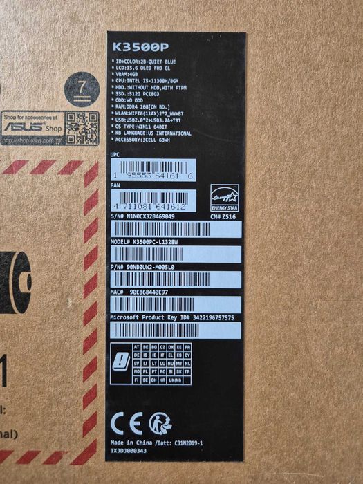 Megamocny Asus OLED 15,6" INTEL i5, GEFORCE RXT, dysk SSD 512GB, Win11