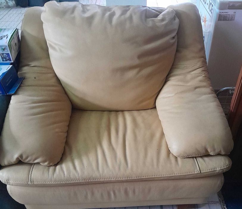 2 Sofás em pele em bom estado