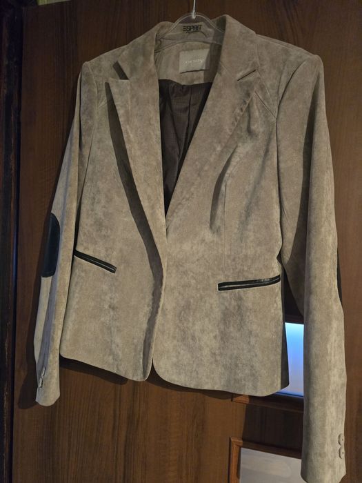 Marynarka beżowa zamszowa damska