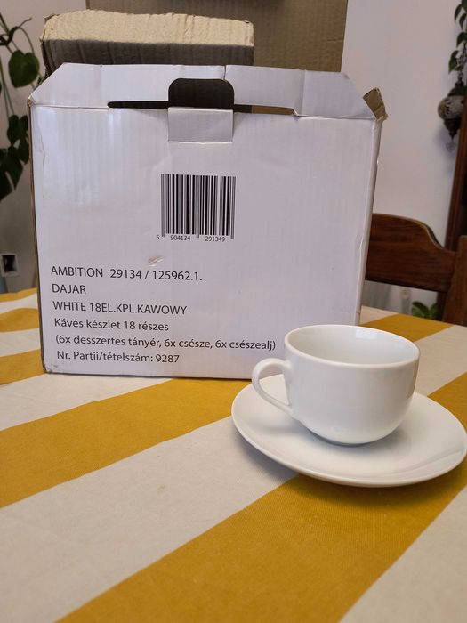 Filiżanki do kawy Ambition White - 6 filiżanek + 6 spodków porcelana