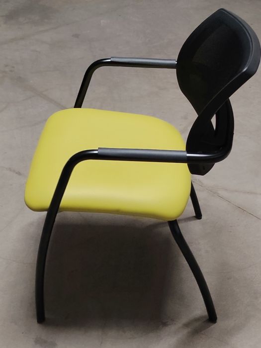 3 Cadeiras de Escritório/Reunião – Mesh – Amarelo/Verde – Novas
