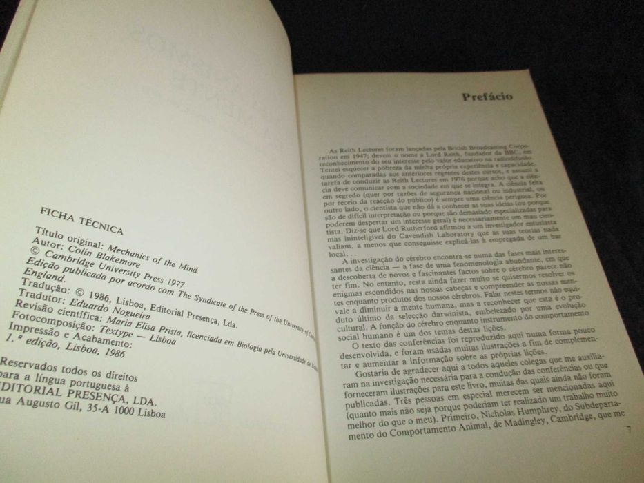 Livro Os Mecanismos da Mente Colin Blakemore