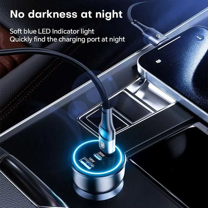 Потужна Автомобільна зарядка ASOMETECH 138W USB Type C GaN iPhone
