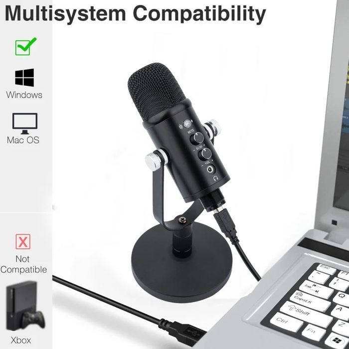 Конденсаторный USB-микрофон BM-86 для записи голоса, компьютерный микрофон, комплект оборудования для прямых трансляций