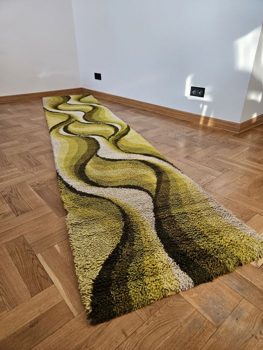 Zestaw dywan desso chodnik włochacz shaggy retro vintage space age