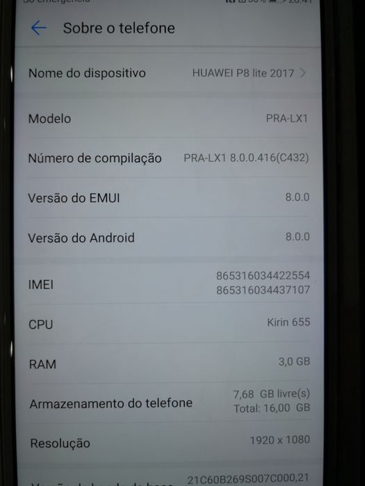 Huawei P8 Lite com bateria nova