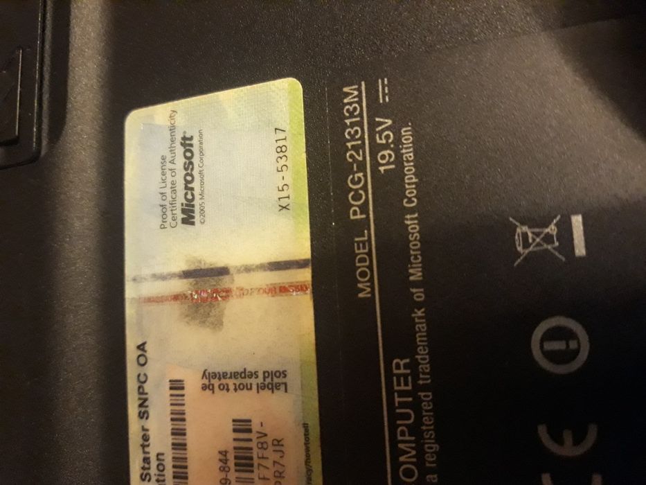 Notebook laptop sony vario pcg-21313m vpcm12m1e