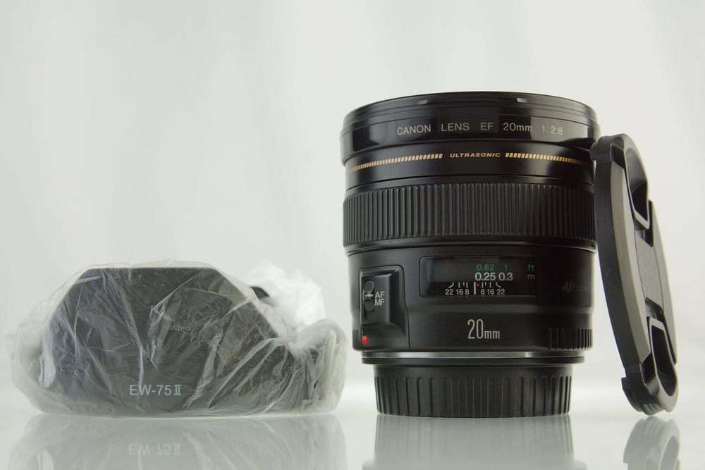 Obiektyw szerokokątny CANON EF 20mm f/2.8 USM Ultrasonic + Osłona EW-75 II # Gwarancja FV