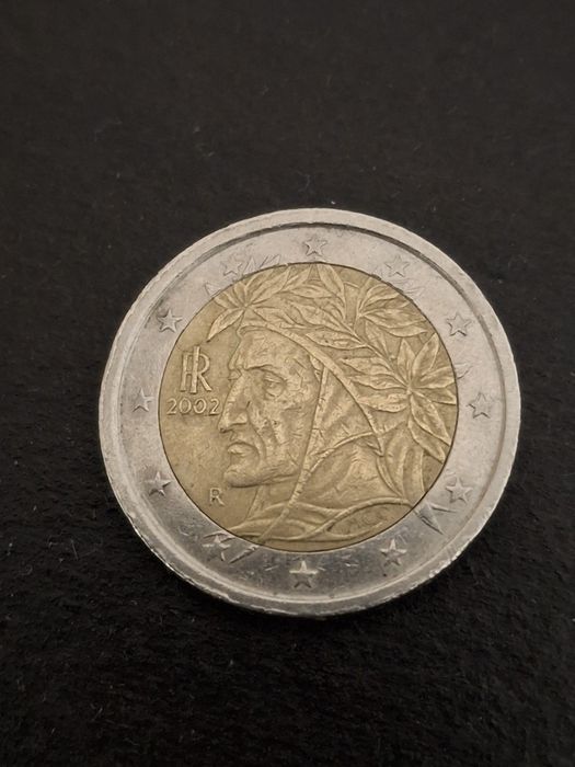 Moeda 2€ Itáliana 2002 Dante alighieri Rara