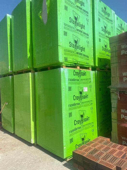 Газоблок Стоунлайт Бровари д400, д500 з доставкою стоун піноблок Порістон газоблок Аерок