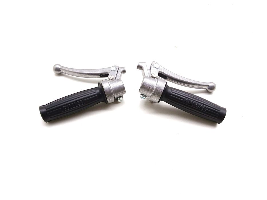 Zestaw dźwignia sprzęgła + hamulca, manetka gazu + korpusy Romet