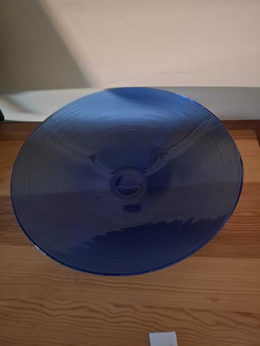 Tigela  / Taça grande azul de Cristal / Vidro