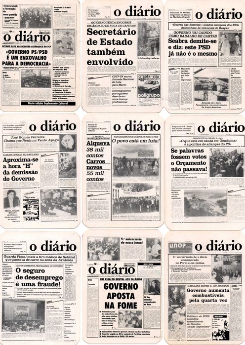 CALENDÁRIOS DE BOLSO - 1985 - Jornal O Diário e PCP