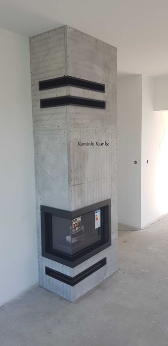 Kominek Kratki Floki s narożny z zabudową