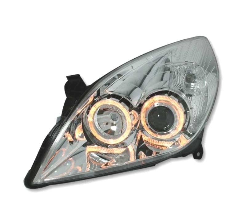 FARÓIS OPEL VECTRA C 05-08 SIGNUM 05-08 ANGEL EYES FUNDO CROMADO