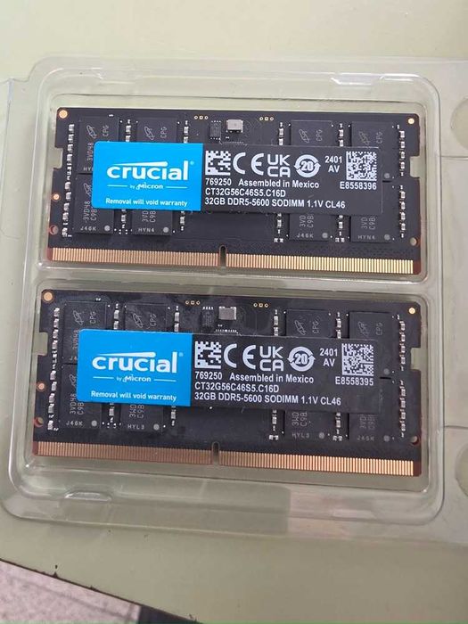Crucial RAM DDR5 64GB Kit (2x32GB) 5600MHz SODIMM ; CL46 - CT2K32G56C46S5
