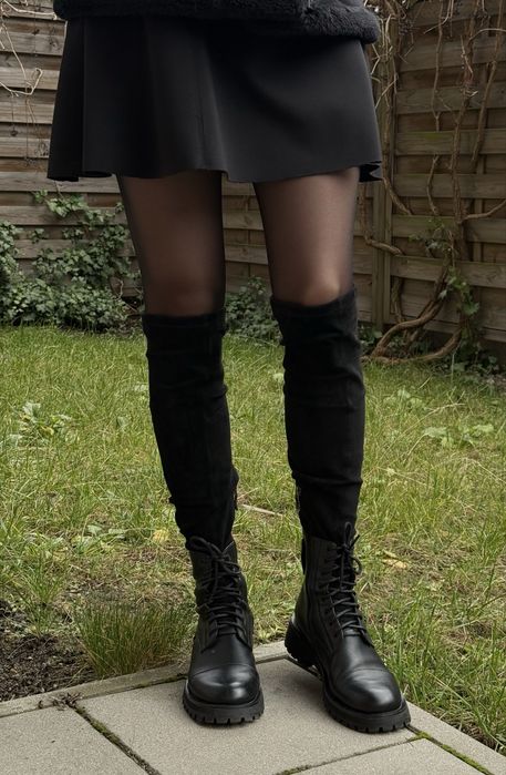 Cięższe botki, r. 40 – militarny styl, regulowane, idealne na wiosnę